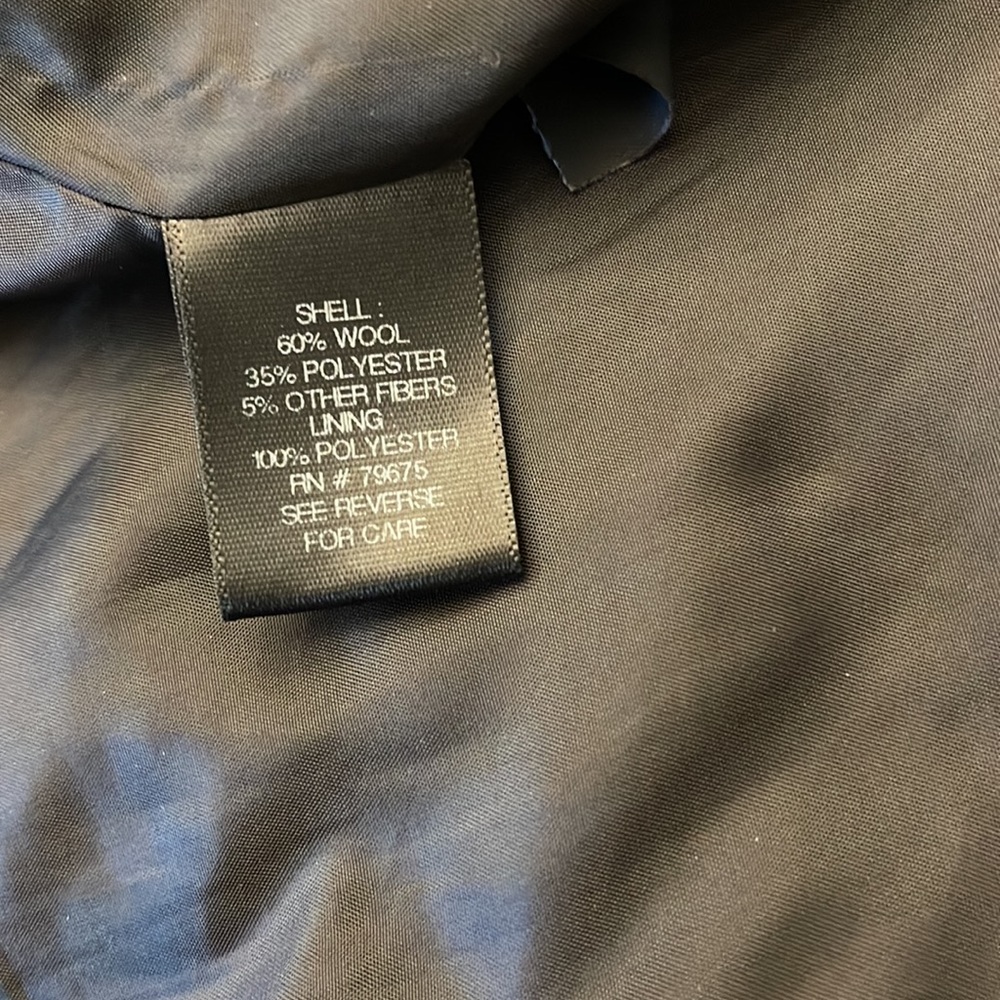 Croft & Barrow Solid Black Double Breasted Wool B… - image 5